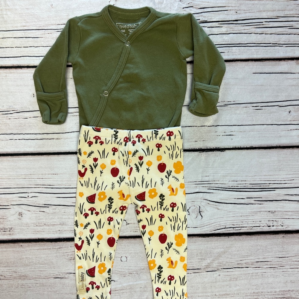 L'Ovedbaby Outfit - Mushroom Pants - 3-6 mo Organic cotton